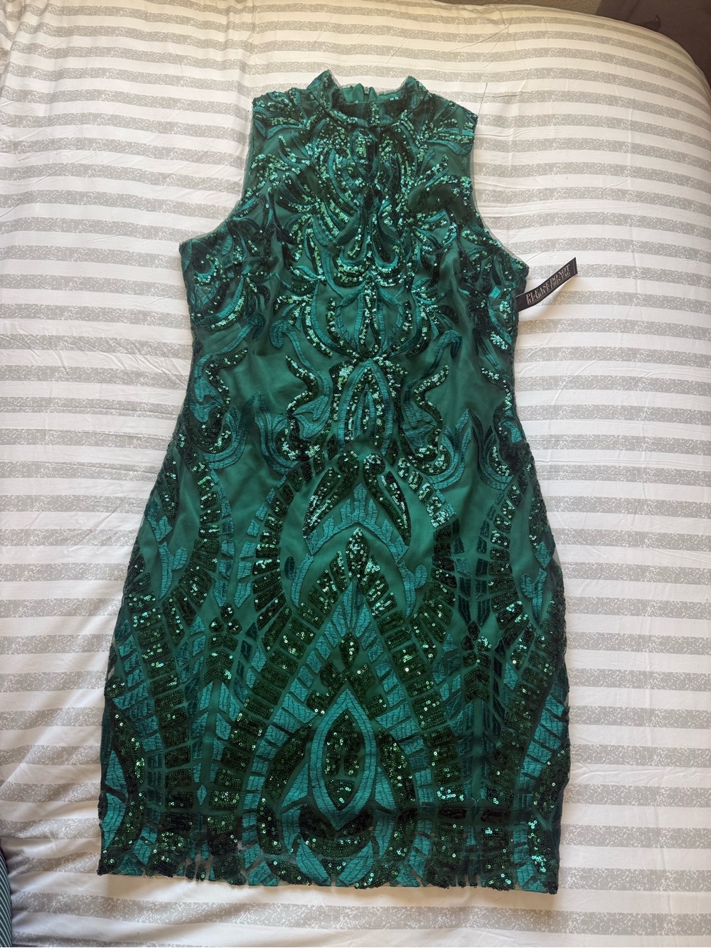 New York & Company Emerald Green Sequin Mini Dress